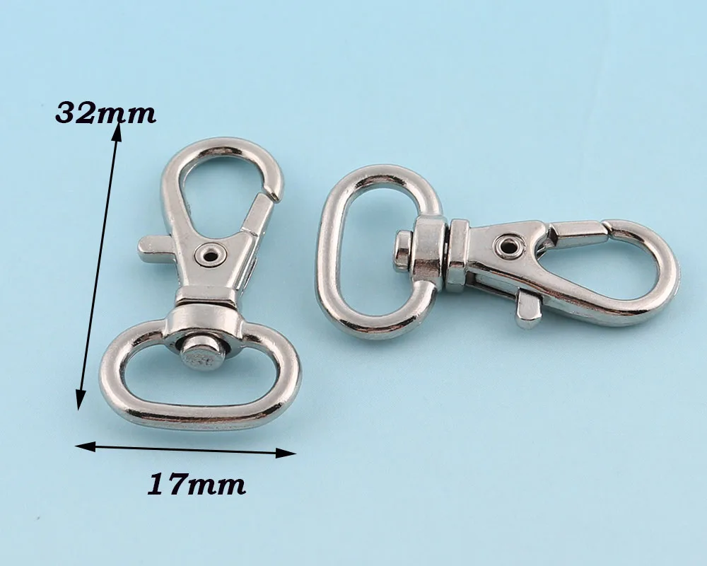 Поворотная застежка 20 шт. 32 мм никелированная для шнурка металлическая