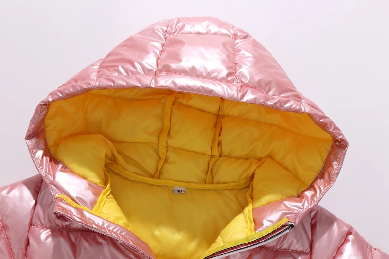 Sundae Angel Gilding Fabric Glossy Long Jacket Winter For Girls Hooded Warm Down Cotton Boys Outerwear Children's Parkas Coats
