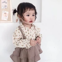 baby girl clothing 2021 spring autumn baby girl rompers western style pleated lotus leaf sling climber 0 24m for baby girl