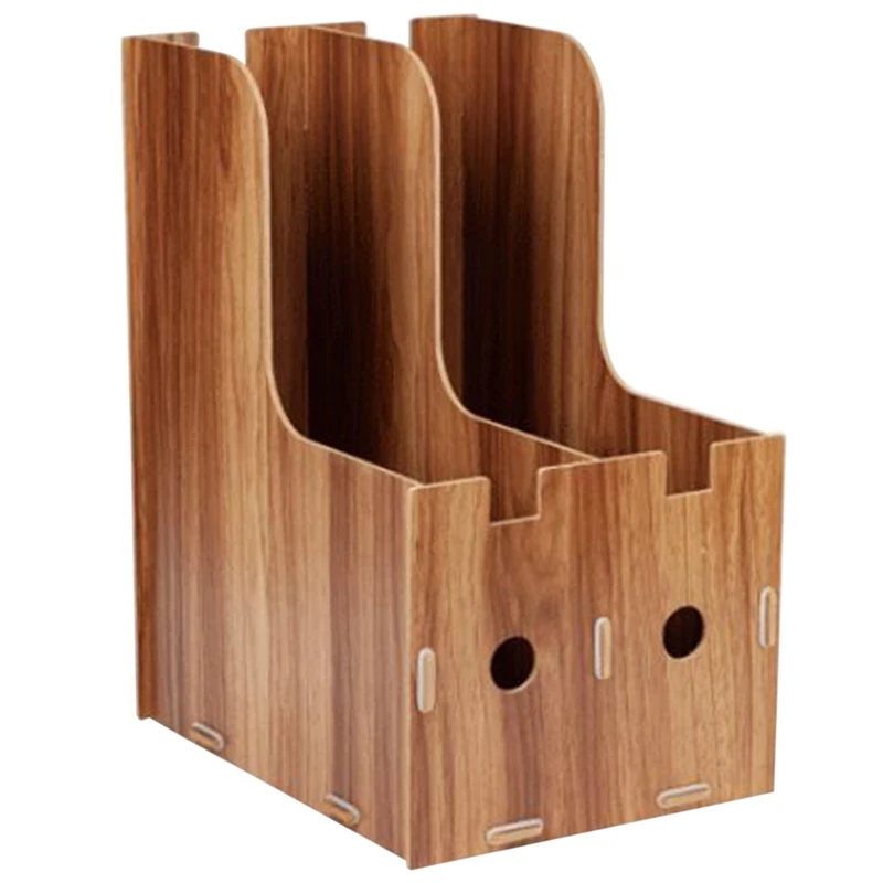 

Wooden Information Rack File Rack Creative Desktop Book File Storage And Sorting Box File Basket