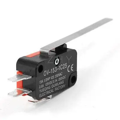 AC 250V 15A OV 153 1C25 Кнопка SPDT микропереключатель красный черный|Выключатели| |