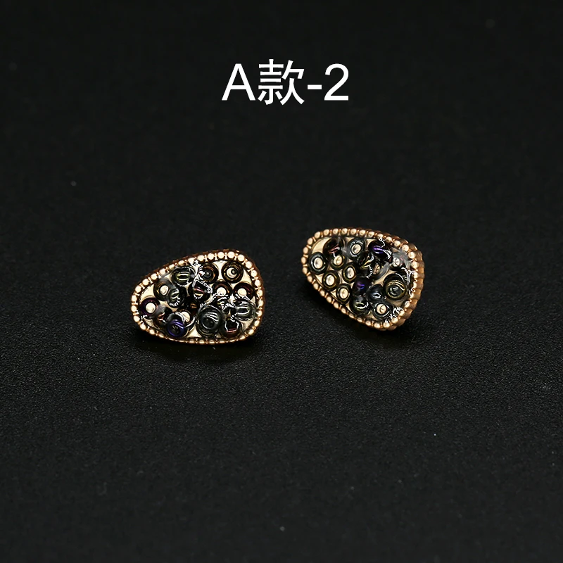 6 шт. 11 мм рубашка женская винтажная бусина Стразы металлическая Золотая пуговица