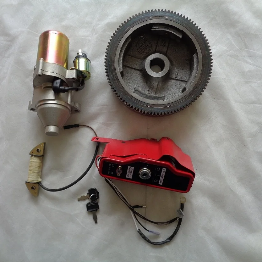 Комплект для электрического пуска GX270 Engnine, для генератора 173F 177F, 4 шт. (переключатель маховика, зарядная катушка двигателя)