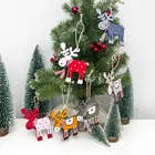 1 шт. Деревянные Подвески, рождественские украшения, лось, олень, деревянные поделки, украшение для рождественской елки, новогодний подарок для детей, рождественская подвеска