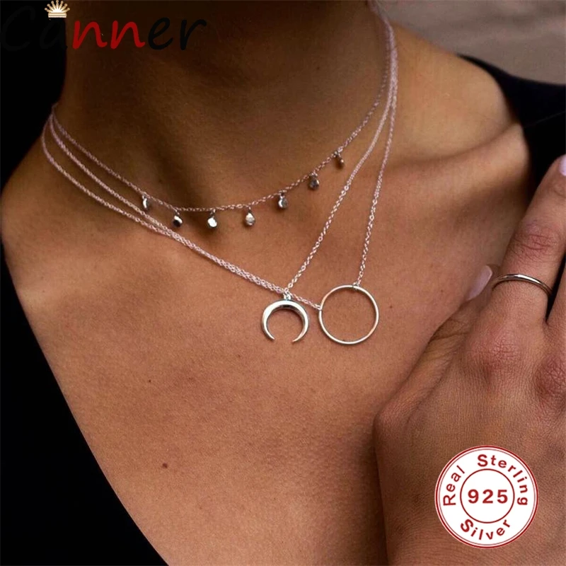 

Women S925 Steerling Sliver Couple Pendant Necklaces Fashion Moon Necklaces For Girlfriend Valentine Day Sliver Jewelry