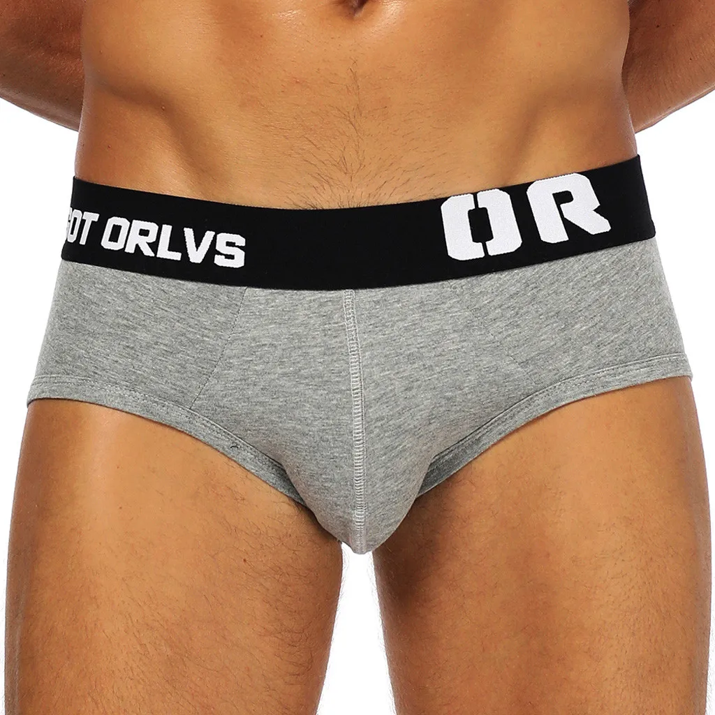 

Sexy Lingerie Men's Panties Orlvs Men Sexy Underwear G-string Gay Thongs Letter Solid Boxer Briefs Shorts Bulge Pouch Underpants