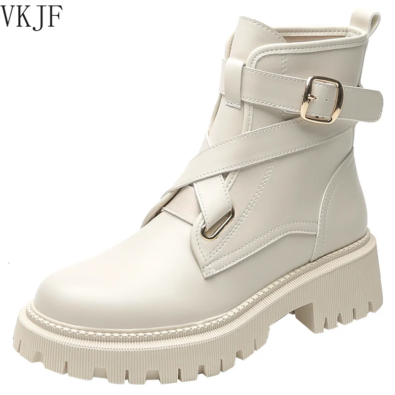 

2021 Woman Ankle Boots Flat Heel Shoes Women Lace Up Winter Autumn Shoes Daily Short Boots Woman Footwear Platform Boots Gothic
