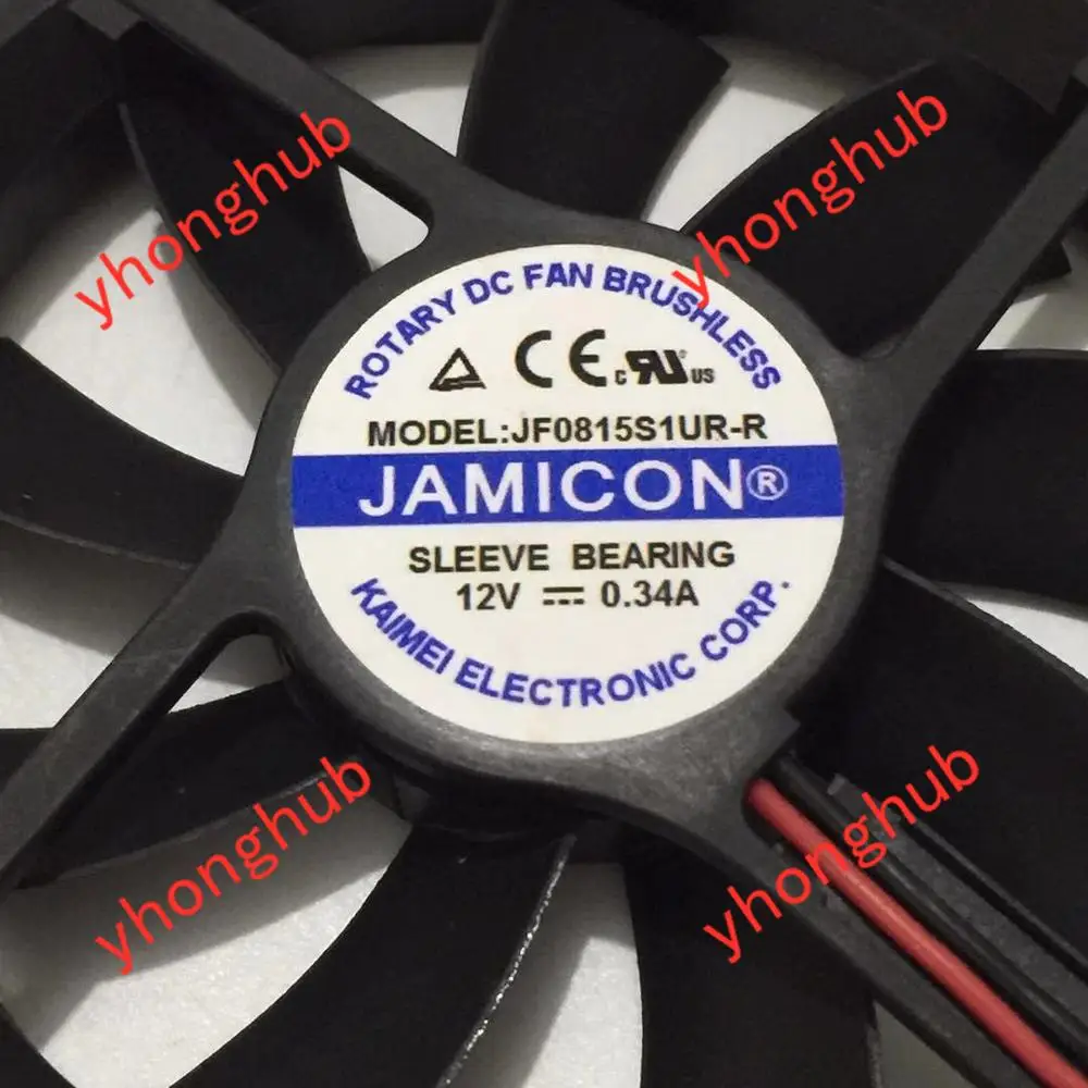 Emacro для Jamicon JF0815S1UR-R DC 12V 0.34A 80x80x15 мм 2-провод Сервер площади вентилятора