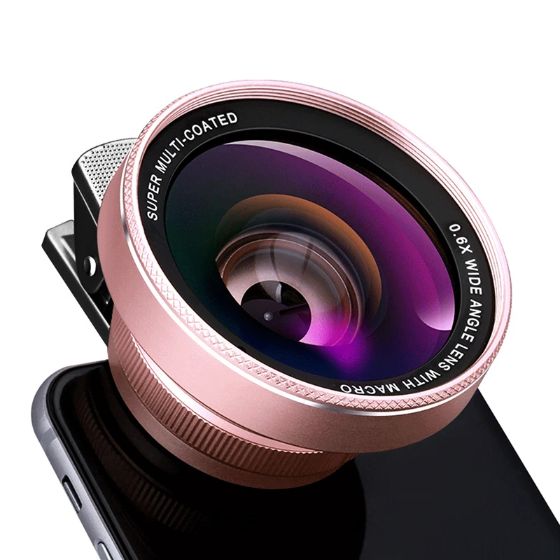 2 w 1 obiektyw telefonu komórkowego 4K HD 15X makro 0.6X obiektyw szerokokątny dla iPhone 8 10 X Samsung LG zestaw aparatu akcesoria do telefonów komórkowych