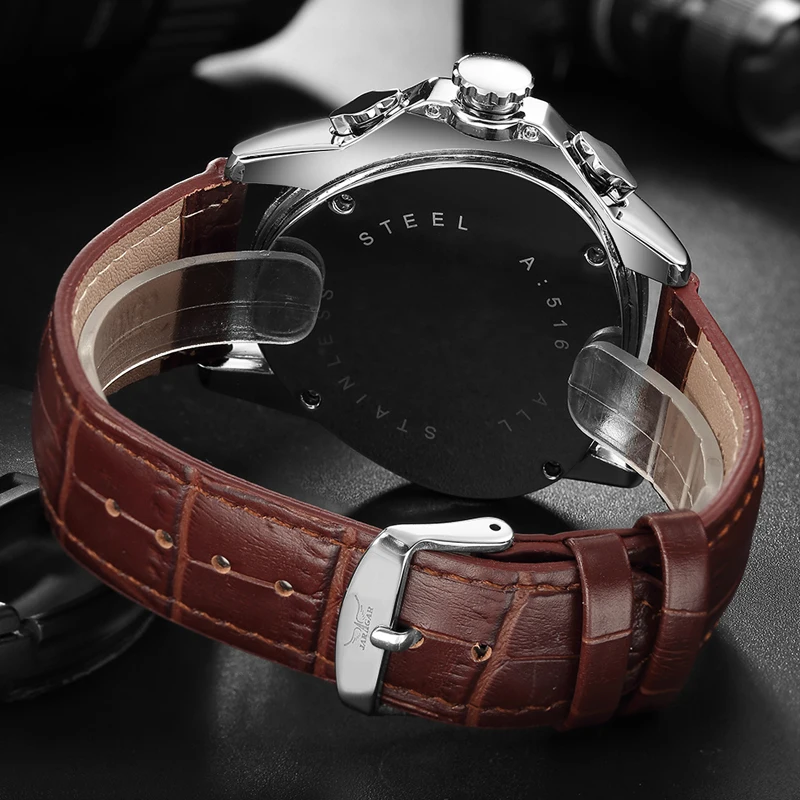 Часы Jaragar Мужские автоматические с кожаным ремешком | Наручные часы