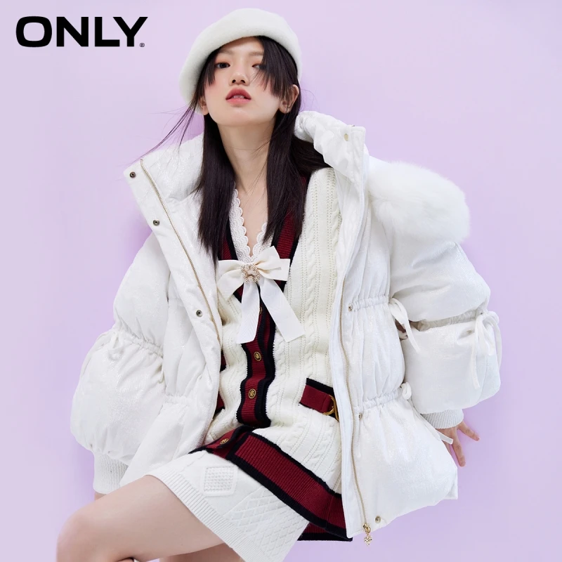 

ONLY winter new bow suede short down jacket women | 121423010