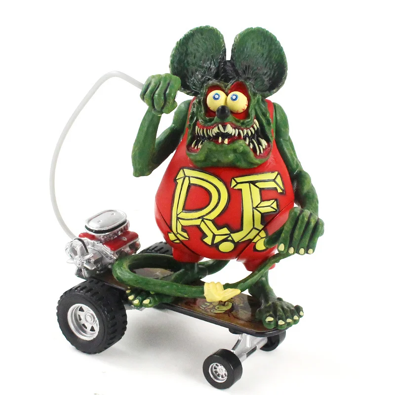 Anime Animal Crazy Mouse Skateboard Rose Rat Fink Movable PVC Action Figure Collection Model Toys Christmas Kids Gift Brinquedos | Дом и сад