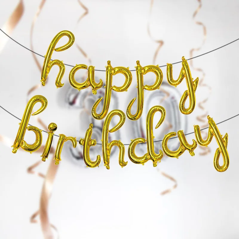 

18inch Happy Birthday Foli Balloons English Letter Globos Balloon for Kids Birthday Party Baby Shower Decoration Supplies