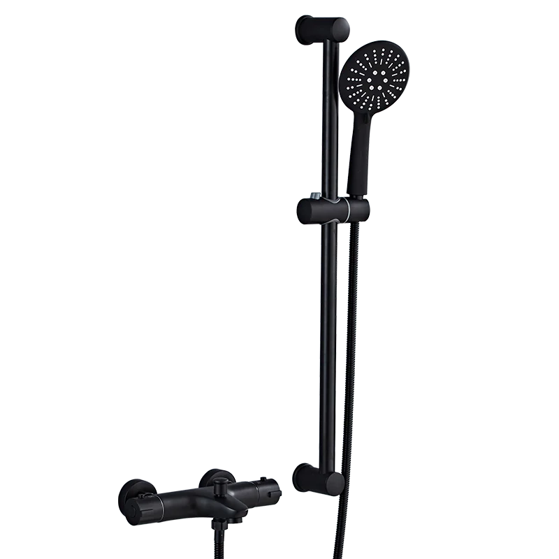 Thermostatic Tap B Черный Термостатический смеситель для душа, кран с двойной ручкой, смеситель для душа с постоянной температурой, Ручной смеситель для ванны, душевой набор с кронштейном - Цвет: Thermostatic Tap B