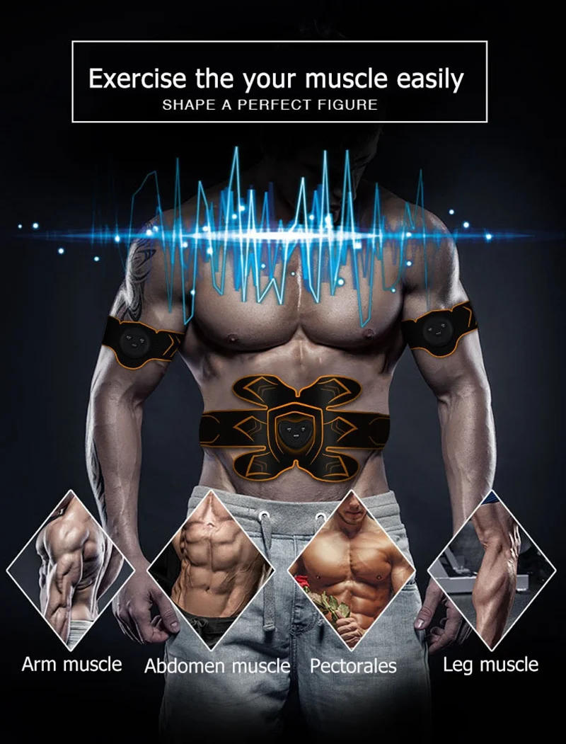 Новый EMS тренажер для мышц брюшной полости электро abdos ABS стимулятор аппарат пояс