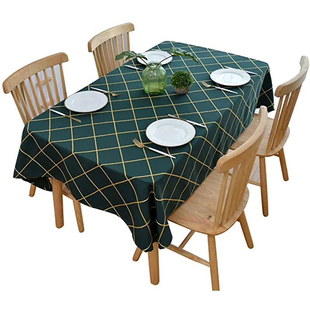 

Toalha de mesa verde xadrez tamanho grande, adequado para mesa de jantar ao ar livre, boa presente em todas as estações