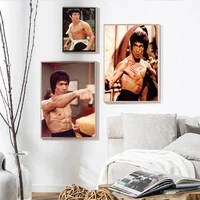 chinese kung fu star bruce lee canvas painting posters and prints living room wall art picture home decoration