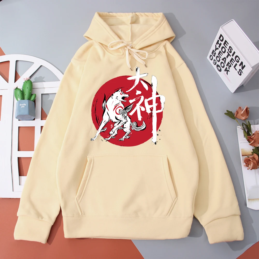 

Толстовка Great God Sumi-e мужская с капюшоном, свитшот с японским аниме принтом, уличная одежда, мужские худи в стиле хип-хоп inugami, осенняя Повседне...