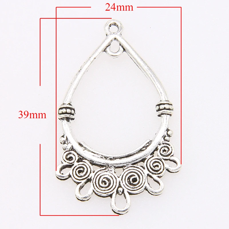 Подвеска в форме капли из тибетского серебра 5 шт. | Украшения и аксессуары