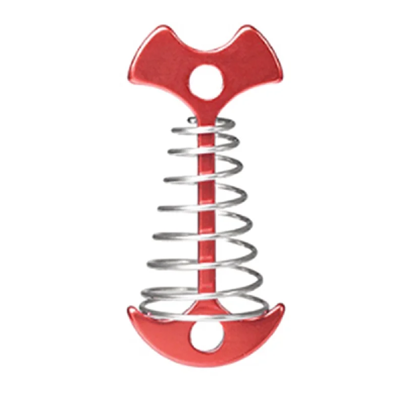 

4Pcs Spiral Shaped Spring Octopus Deck Peg with Carabiner Hooks Durable Rope Buckle Tent Hooks Board Pegs Red