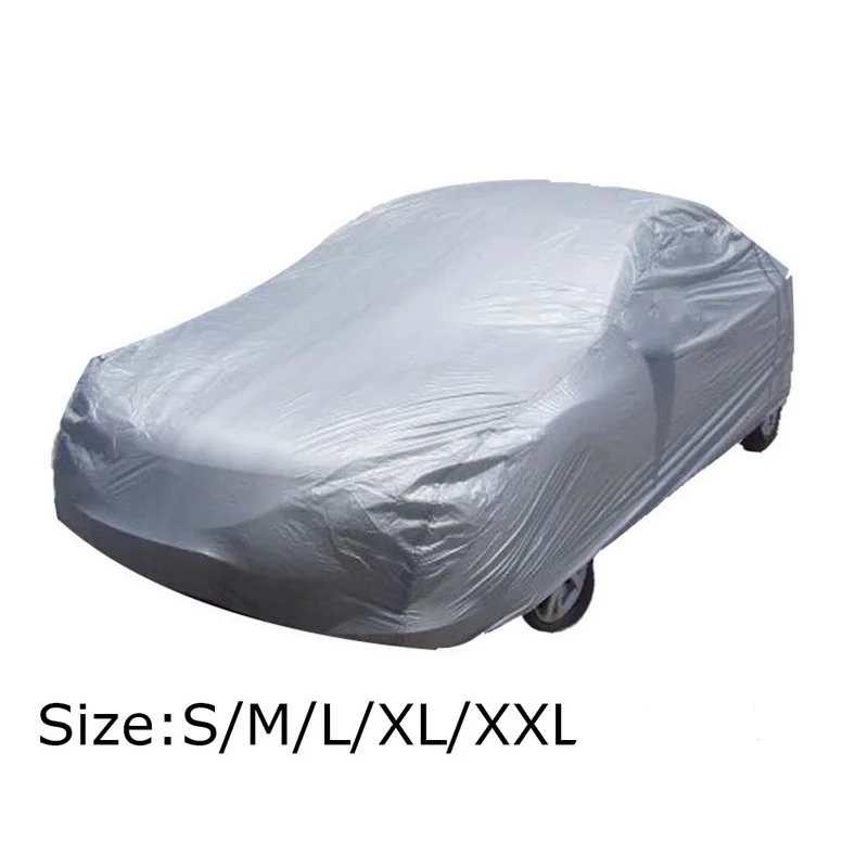 

Universal Car Covers Indoor Outdoor Full Auot Cover Snow Dust Resistant Size S//L/XL/XXL Silver Auto Cover