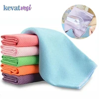 window mirror glasses cleaning cloth 25x25cm microfiber cleaning towel absorbable kitchen anti grease wipe cloth dishcloth rags