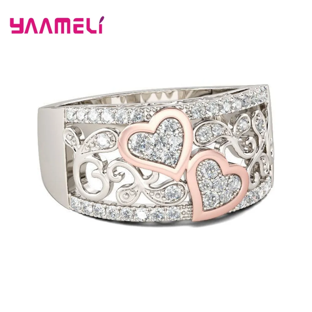 Аутентичные 925 пробы серебряные ювелирные изделия шикарный стиль сердце резьба