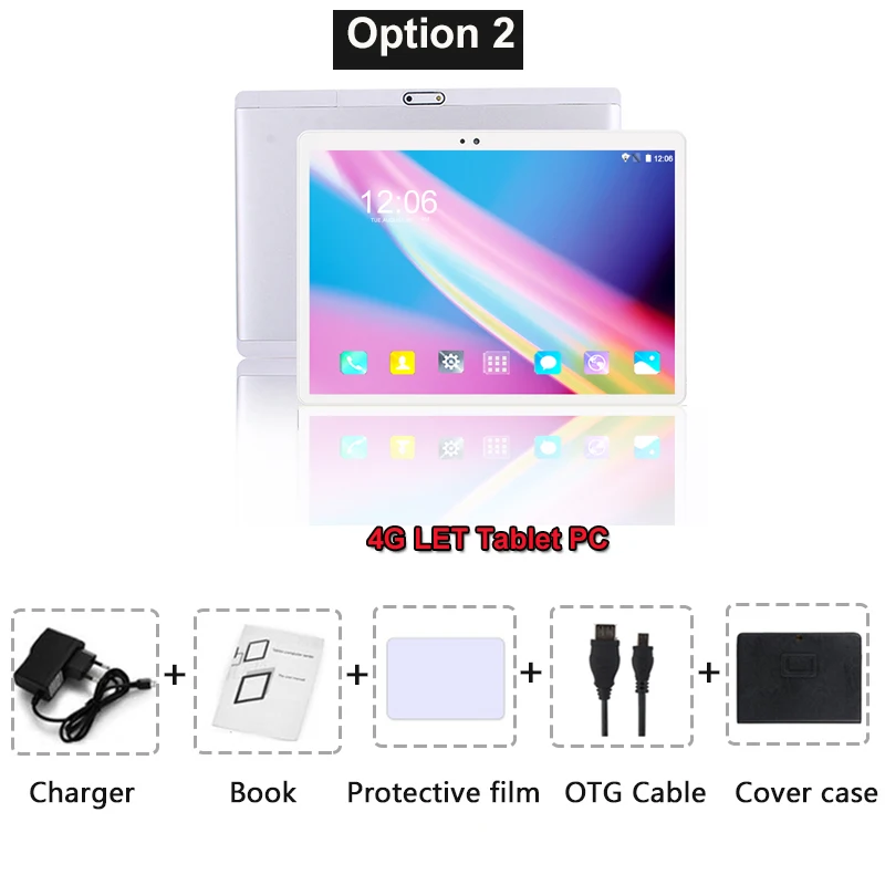 Bundle 2 Android 9,0 планшетный ПК 10 дюймов ram 6GB rom 128GB 10 core 1920*1200 ips 2.5D закаленный экран 4G Телефонный звонок 5G планшеты с модулем Wi-Fi 10,1” - Bundle: Bundle 2