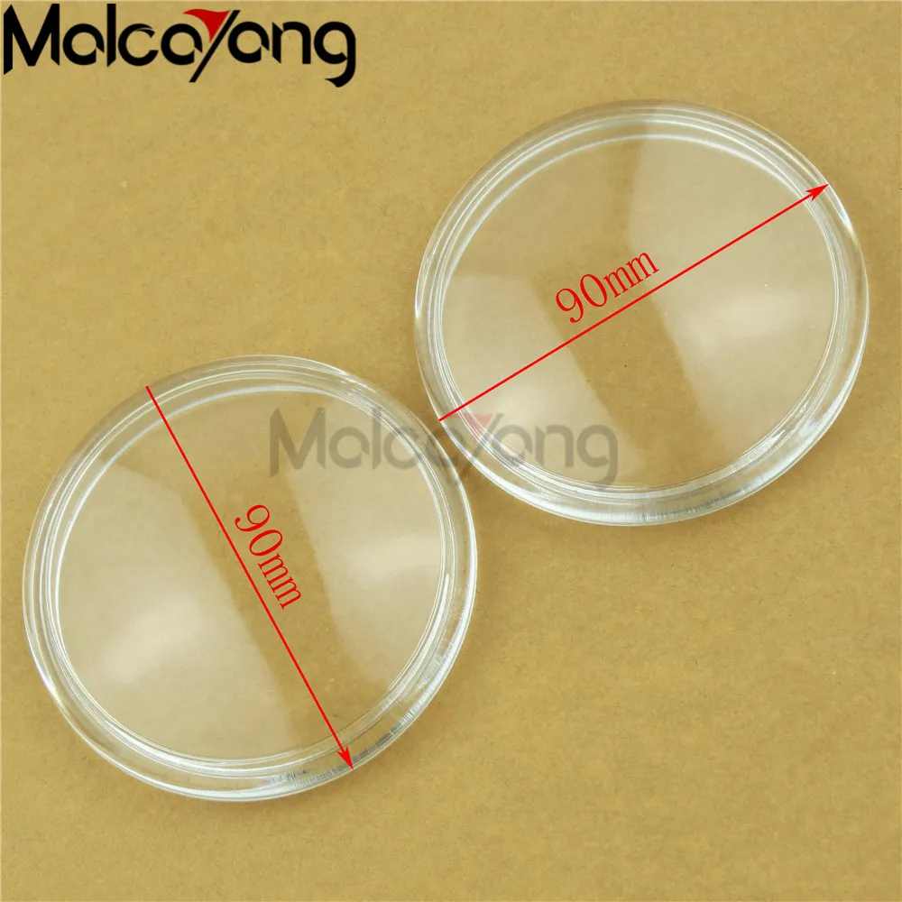 2 шт./компл. круглый Диаметр 90 мм Противотуманные фары лампы закаленное Стекло для