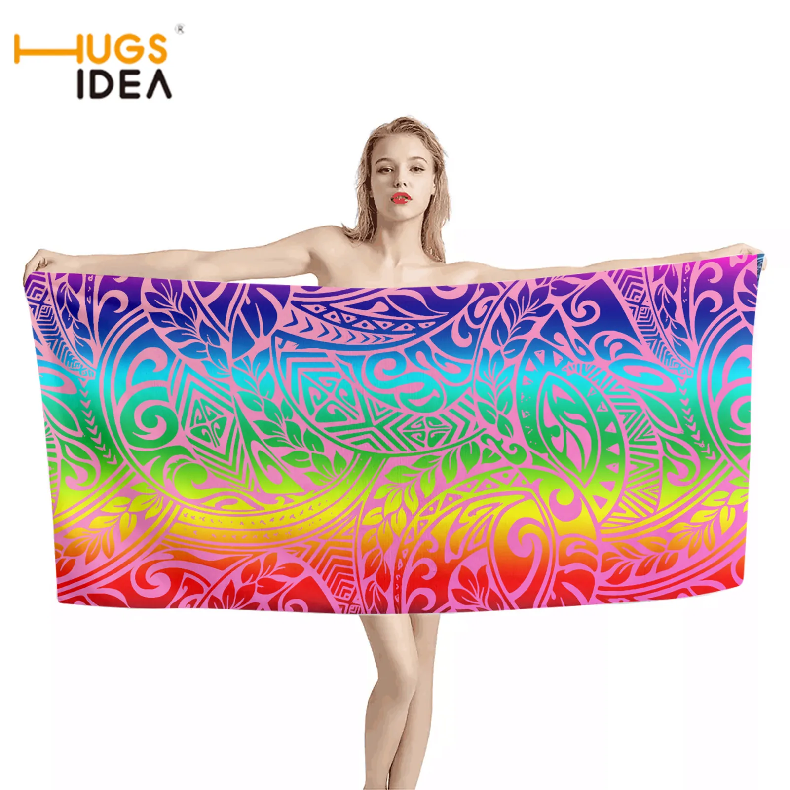 

Красочное полинезийное домашнее банное полотенце HUGSIDEA с принтом, стильное полотенце для ванной комнаты, полотенце для душа для взрослых и д...