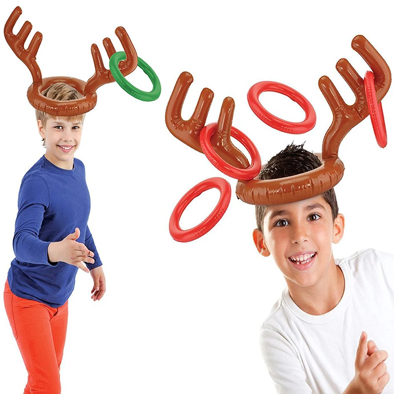 Рождественские подарки Санта Клаус забавный олень рог Рождественская надувная