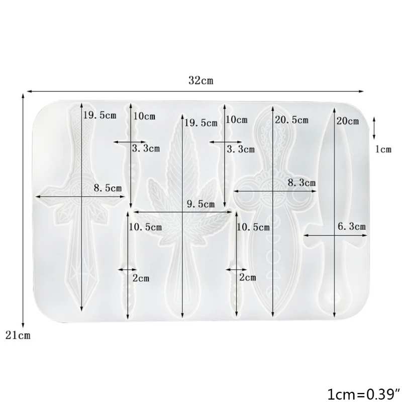 

13MC High Quality Dagger Resin Casting Sword Shape Molds Silicone Mold Epoxy