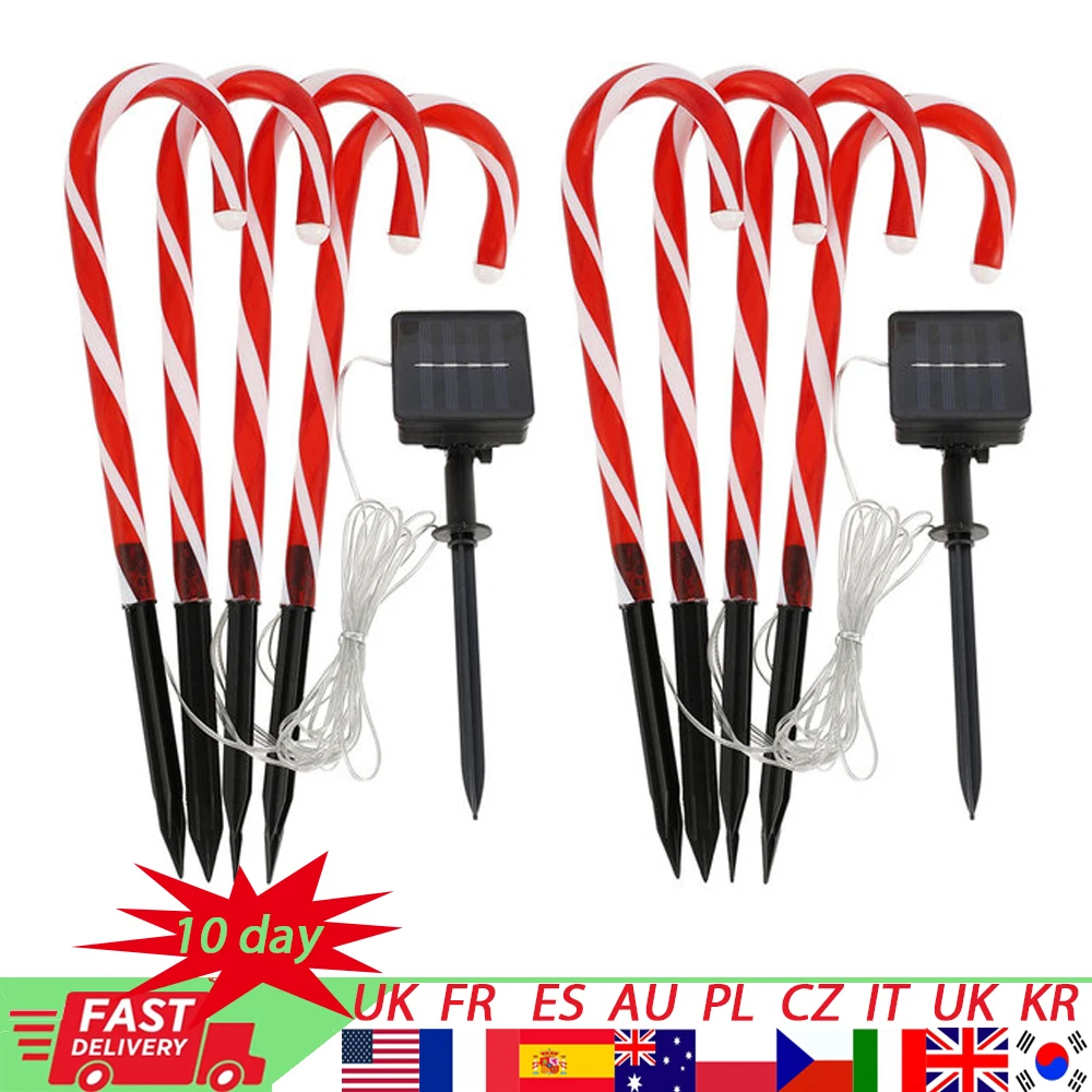 

Рождественский светильник на солнечной батарее в виде тростника, уличный водонепроницаемый Рождественский светодиодный светильник для до...