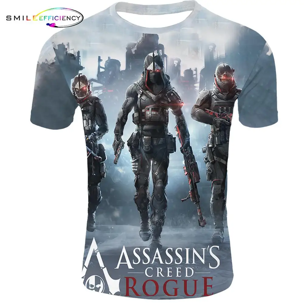 Лето 2019 Новый готический Assasin's Creed 3d T ShirtPrinted Мужские Пользовательские футболки