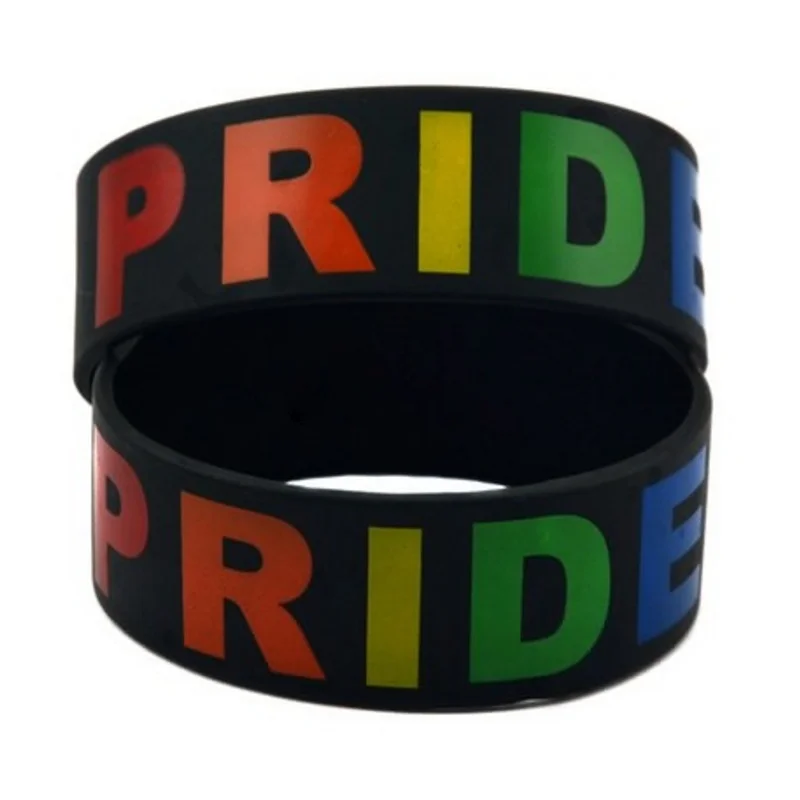 Orgullo gay LGBT lesbiana de caucho de silicona pulsera de identificación de joyería ID vacaciones Unisex regalo par Rosa Kpop Unisex negro