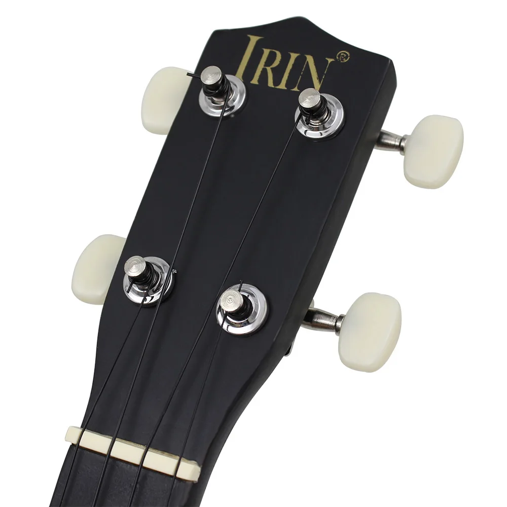 Укулеле 21 дюйм черная 4 струны гавайская гитара из липы сопрано укулеле для