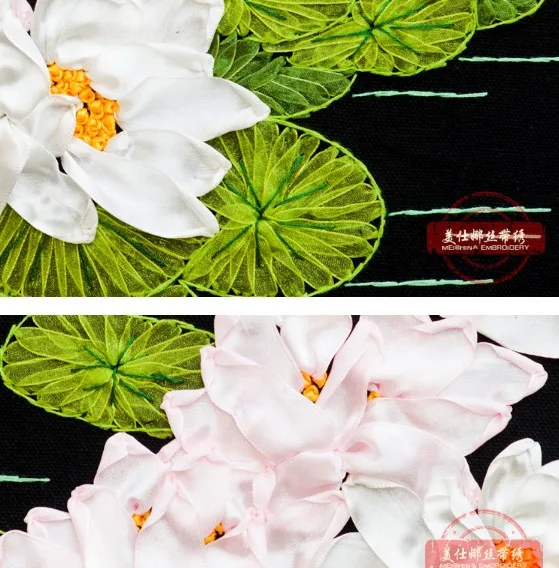 Lotus бутылка с цветами Лента для вышивки наборы рисования ручная вышивка круг