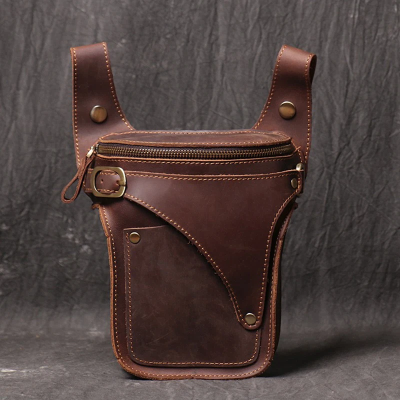 Pаспродажа Мужская кожаная сумка с ремнем ручной работы, оригинальный ремень в стиле ретро, кожаная сумка для мотоцикла Crazy Horse, сумка на мобильный теле...