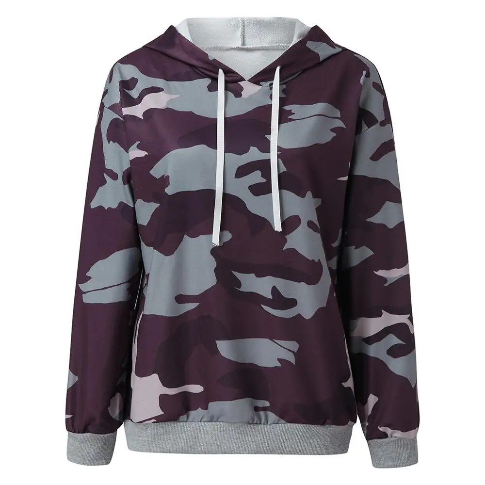 

Womens Long Sleeve Camouflage Sweatshirt Pullover Tops Blouse cardigan gcarol #2O17