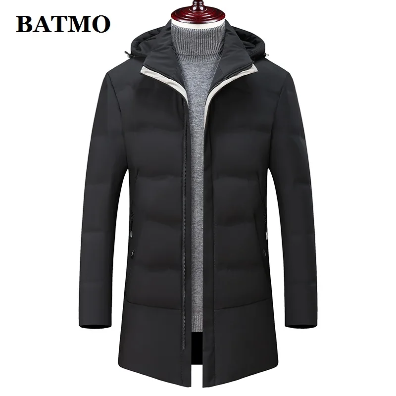 

BATMO 2019 Новое поступление зимние высококачественные мужские куртки с капюшоном из 80% белого утиного пуха, мужские черные куртки, большие разм...