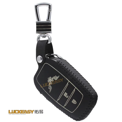 Luckeasy кожаный чехол для автомобильных ключей, чехол КРЫШКА ДЛЯ toyota rav4 2009 2011 2012 2013 RAV-4 чехол с отделением для карт чехол для дистанционного ключа автомобиля toyota Previa rav - Название цвета: Черный