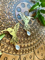 moonstone hummingbird earrings
