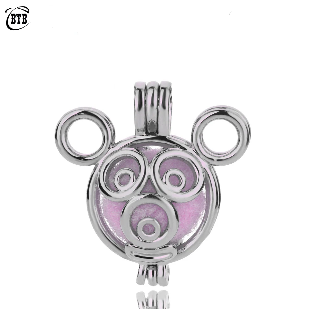 585 розовое золото модные ювелирные украшения медальон с открытым кулоном Микки