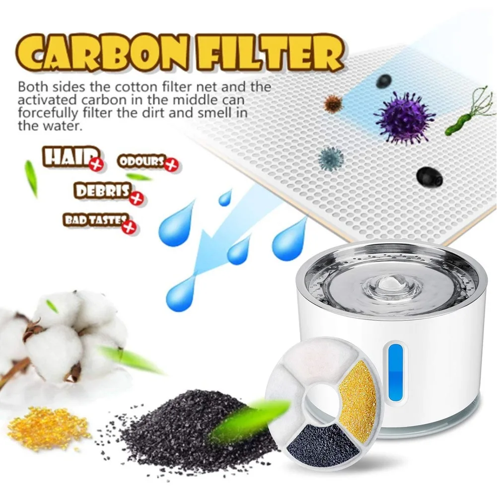 Автоматический Поильник для домашних животных бесшумный светодиодный питьевой