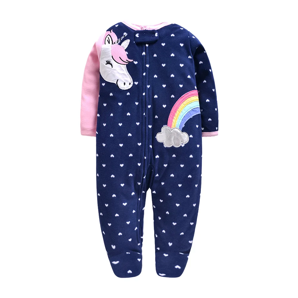 Rainbow horse Г. Весенне-осенний флисовый комбинезон для малышей с героями мультфильмов, теплый Детский комбинезон для мальчиков и девочек, зимняя одежда для маленьких девочек детский комбинезон - Цвет: Rainbow horse