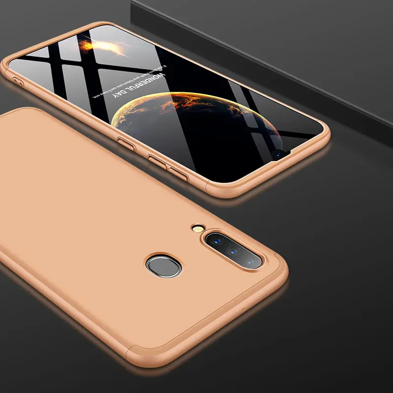 Для samsung Galaxy A40S чехол A40S 360 градусов полный чехол матовый чехол для samsung Galaxy A40S крышка со стеклянной защитой - Цвет: Gold