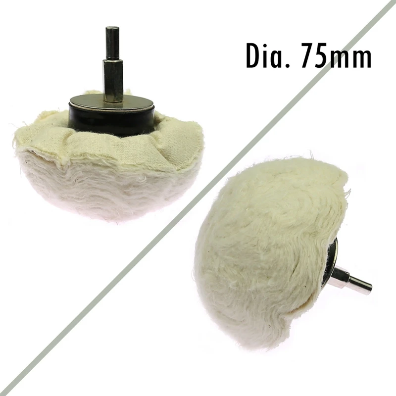 75mm white Mushroom 1 шт. сверло для полировки хлопка Полировка Швабра колесо для ювелирных изделий Дерево Стекло Металл мелкая зеркальная полировка - Цвет: 75mm white Mushroom