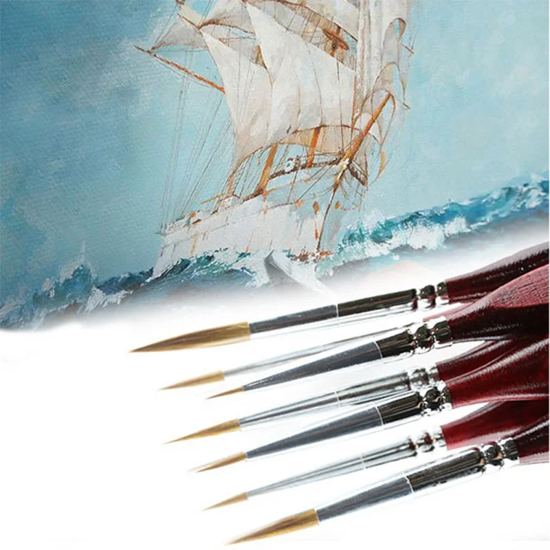 1 шт. миниатюрная кисть для рисования из дерева и соболиного волоса | Дом сад