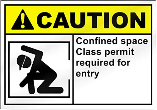 

Warning Caution Notice Safety Sign Metal 8x12,Confined Space Class_ Permit Required Caution Sign,Retro Road Sign Bedroom Wall Ti