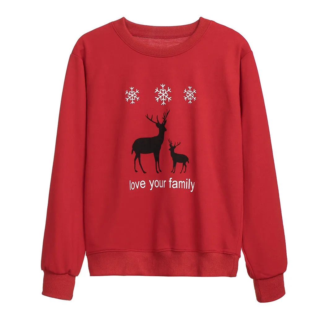 Рождество Для женщин уличная Лось с капюшоном и принтом мужчин детская блузка